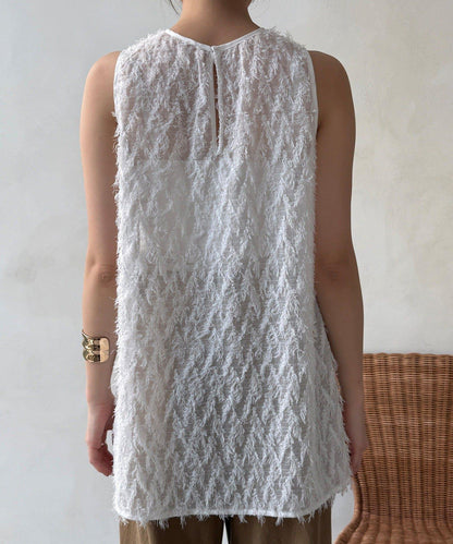 流蘇提花無袖上衣