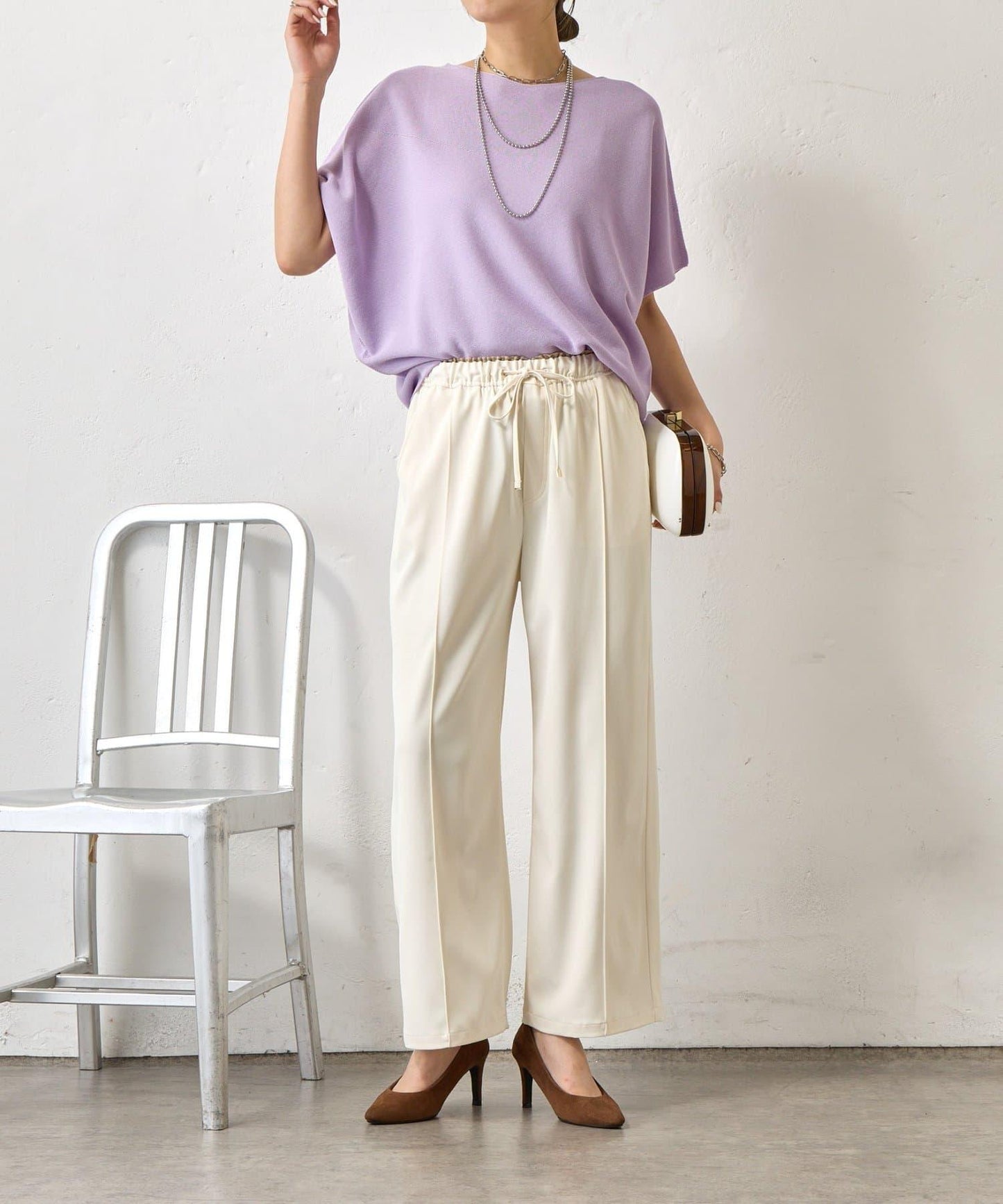 無縫不對稱設計 針織上衣 KN