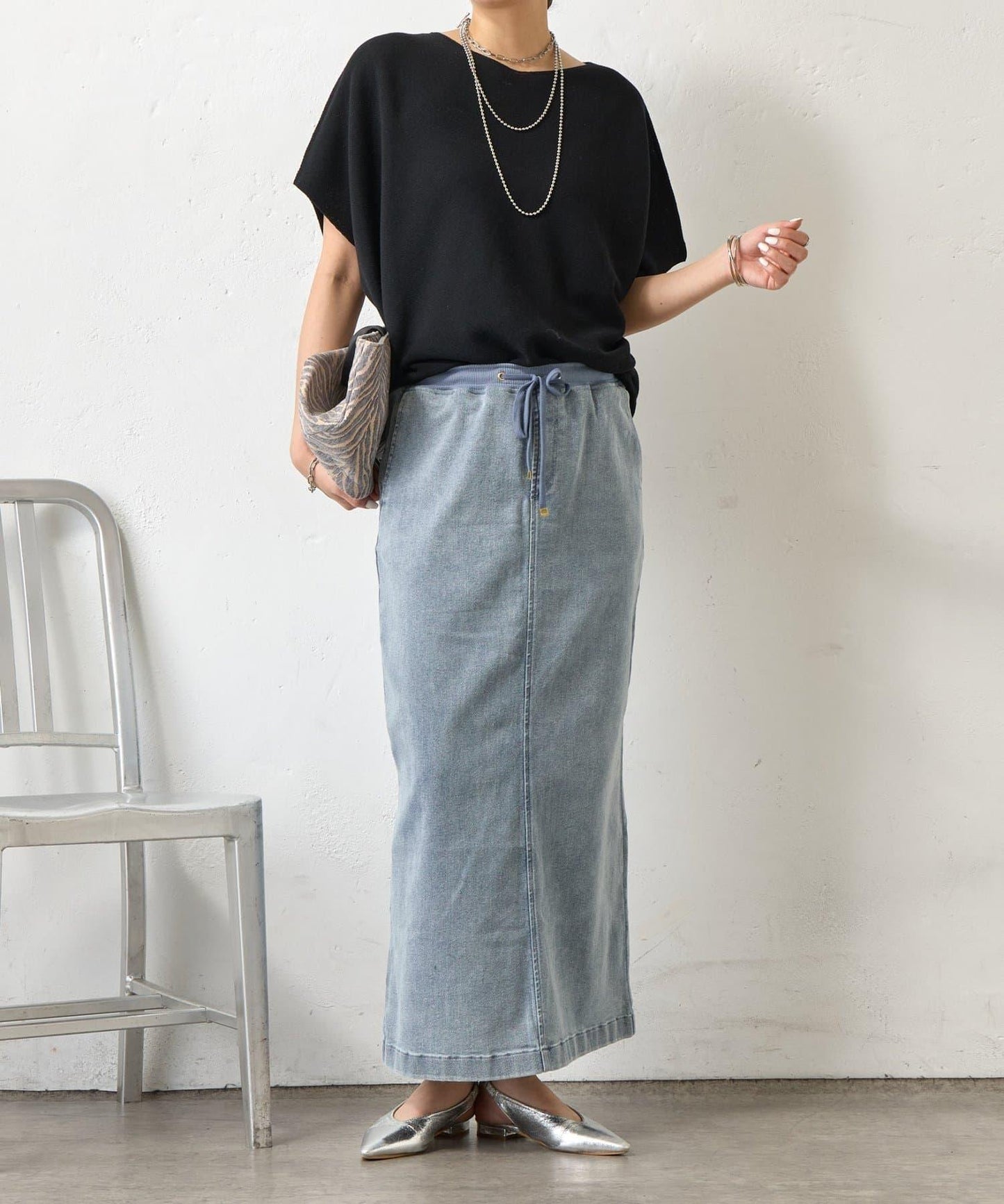 無縫不對稱設計 針織上衣 KN