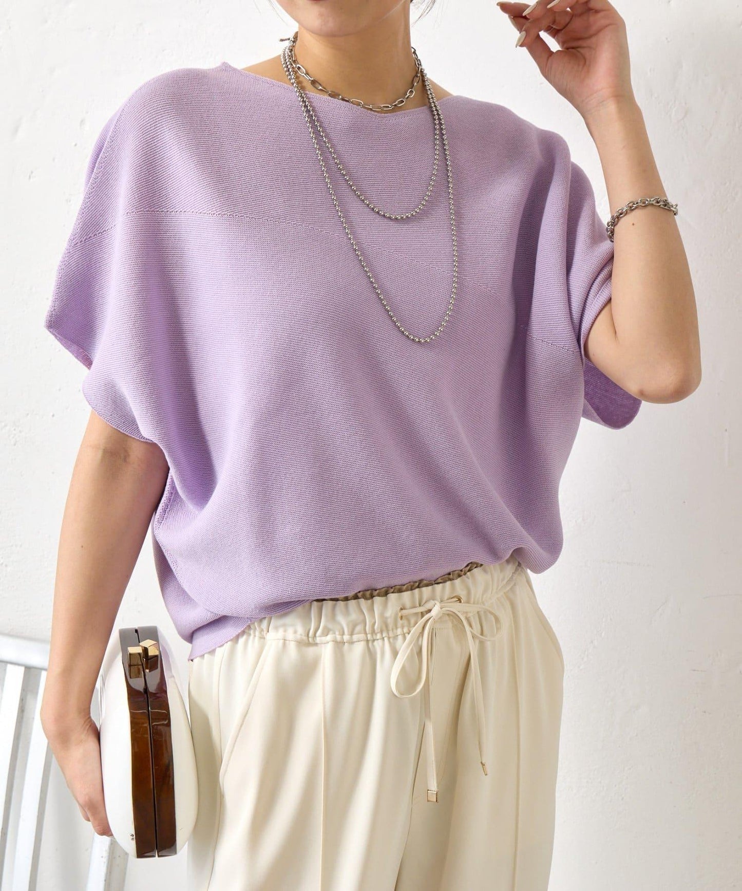 無縫不對稱設計 針織上衣 KN