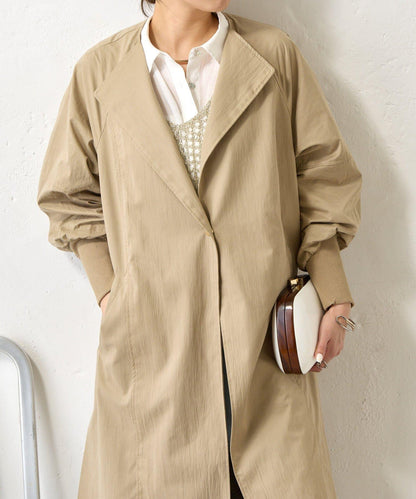 後背帶設計 長款 大衣