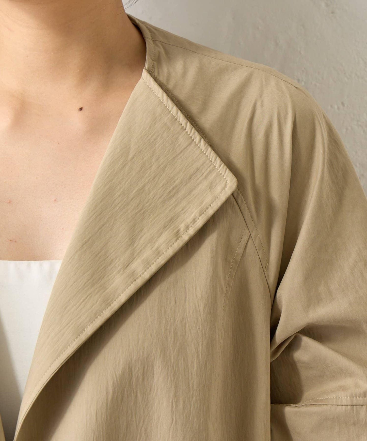 後背帶設計 長款 大衣