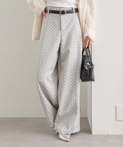 弧形波點褲子