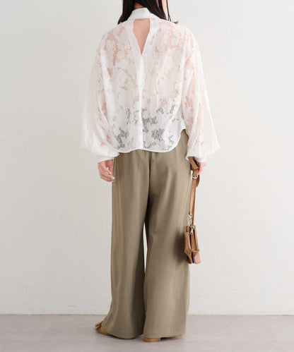 蕾絲蝴蝶結設計襯衫 B款