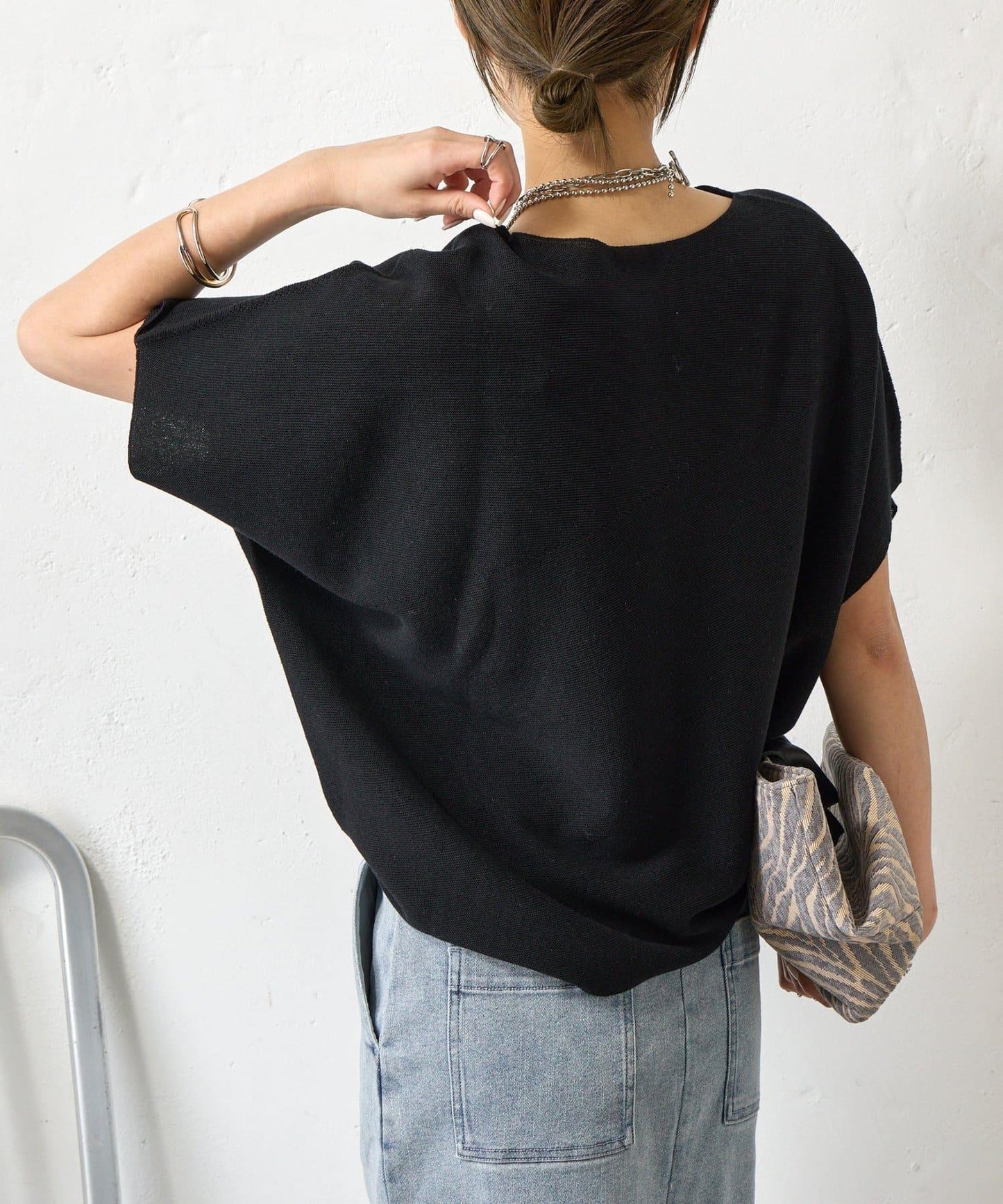 無縫不對稱設計 針織上衣 KN