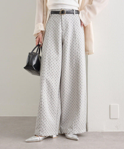 弧形波點褲子