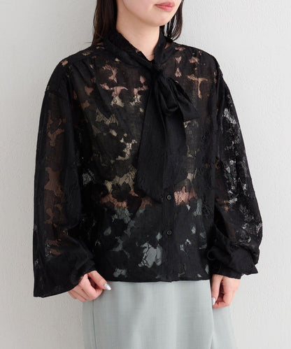 蕾絲蝴蝶結設計襯衫 B款