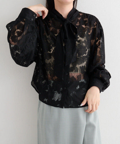 蕾絲蝴蝶結設計襯衫 B款