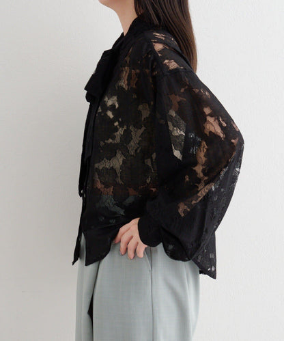 蕾絲蝴蝶結設計襯衫 B款