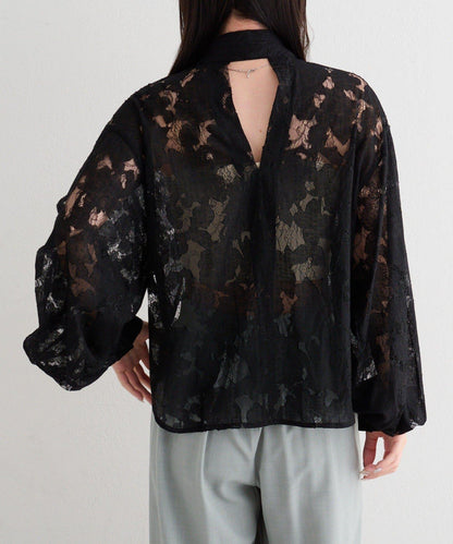 蕾絲蝴蝶結設計襯衫 B款