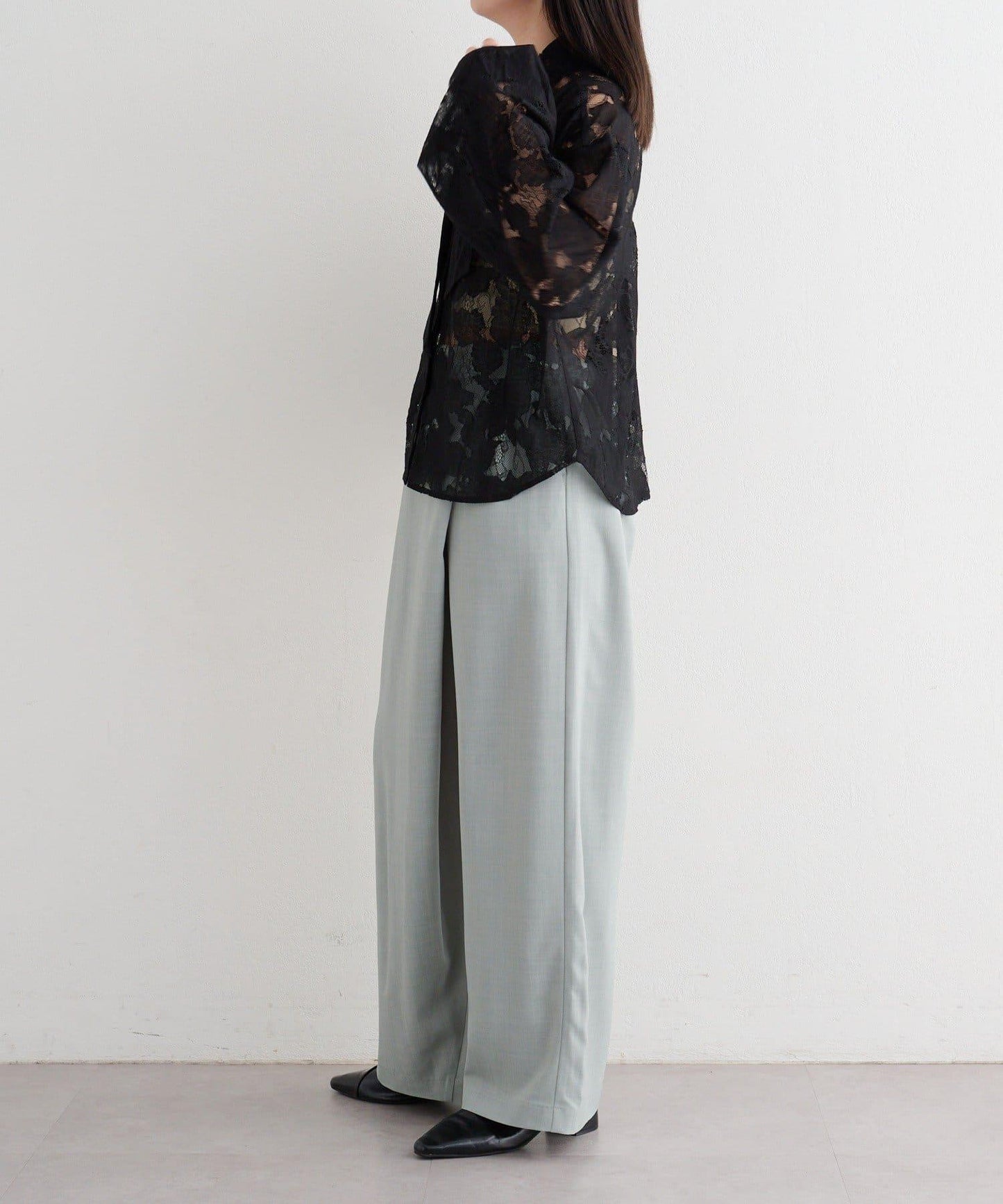 蕾絲蝴蝶結設計襯衫 B款