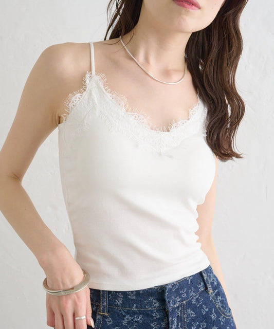 帶胸墊 條紋蕾絲 吊帶背心