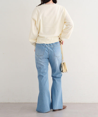 蕾絲方領 針織開衫（4色可選）