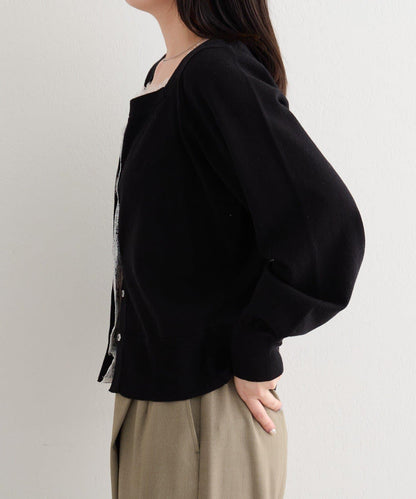 蕾絲方領 針織開衫（4色可選）