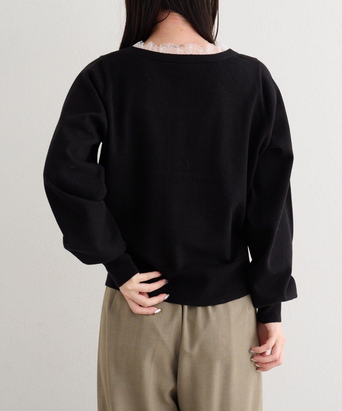 蕾絲方領 針織開衫（4色可選）