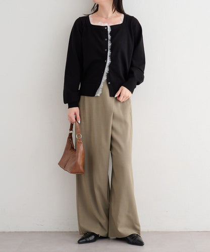 蕾絲方領 針織開衫（4色可選）