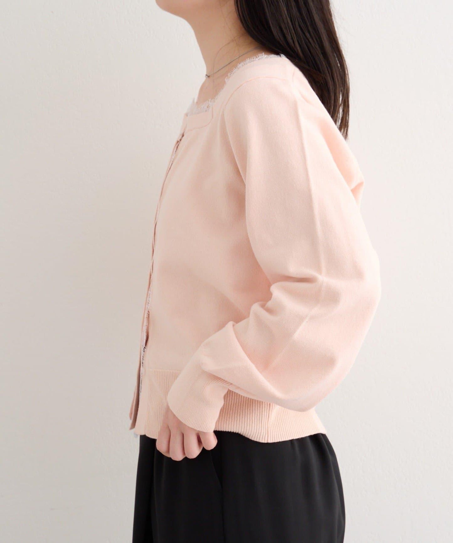 蕾絲方領 針織開衫（4色可選）