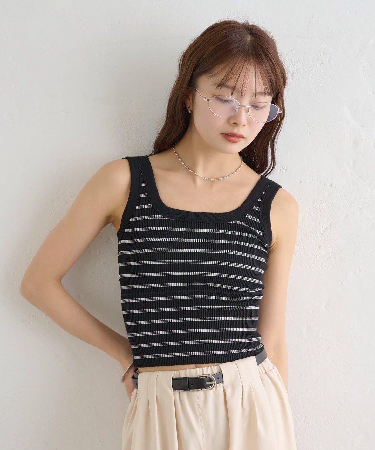 帶胸墊條紋背心