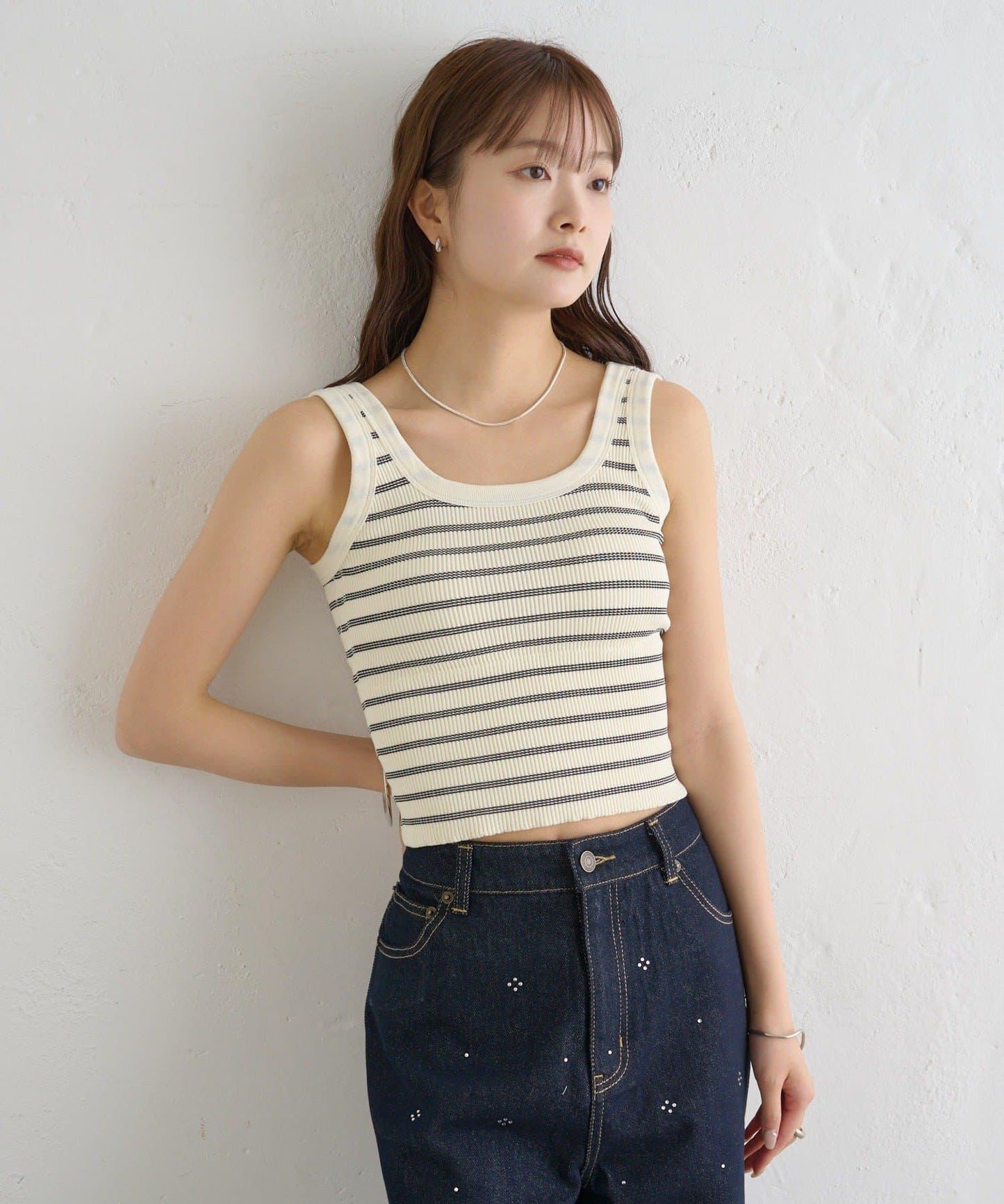 帶胸墊條紋背心