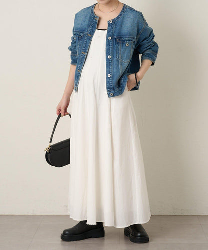 寶石裝飾吊帶連衣裙