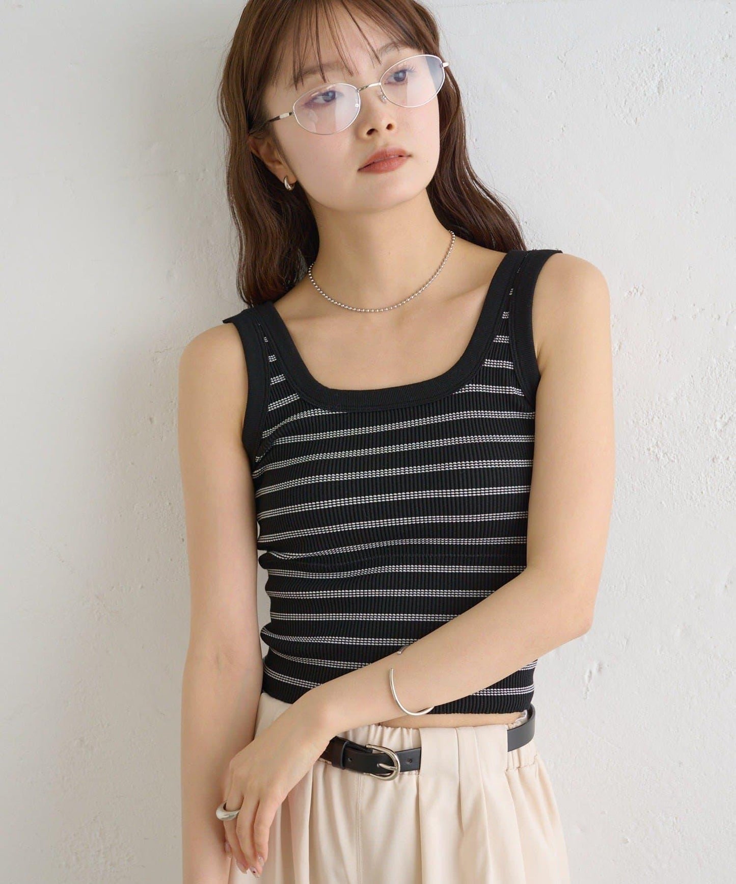 帶胸墊條紋背心