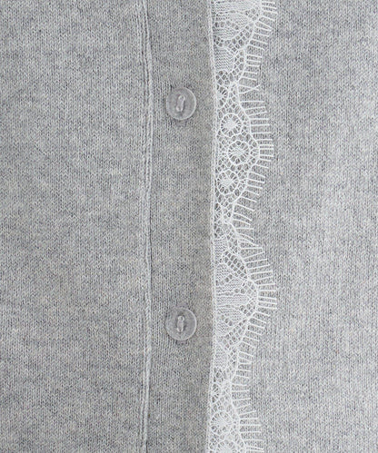 蕾絲方領 針織開衫（4色可選）