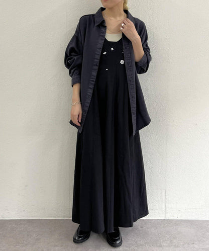 寶石裝飾吊帶連衣裙