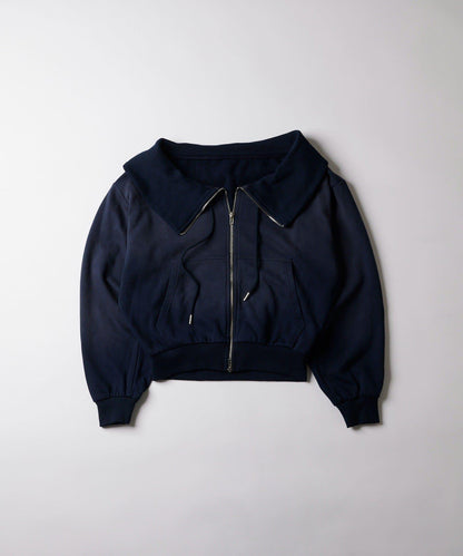 大翻領拉鍊露肩上衣