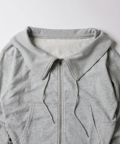 大翻領拉鍊露肩上衣