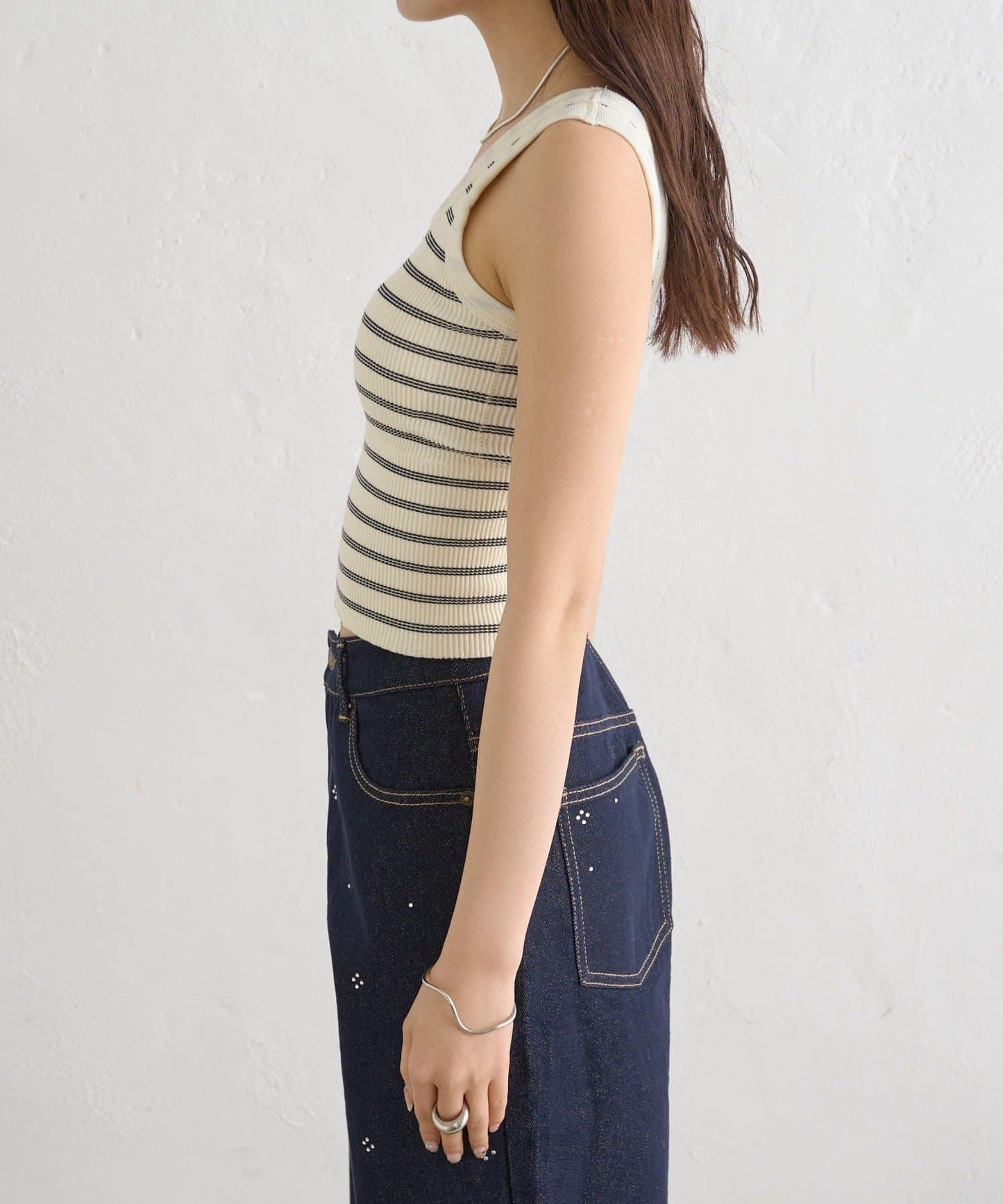 帶胸墊條紋背心