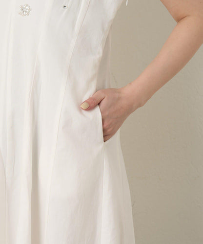 寶石裝飾吊帶連衣裙