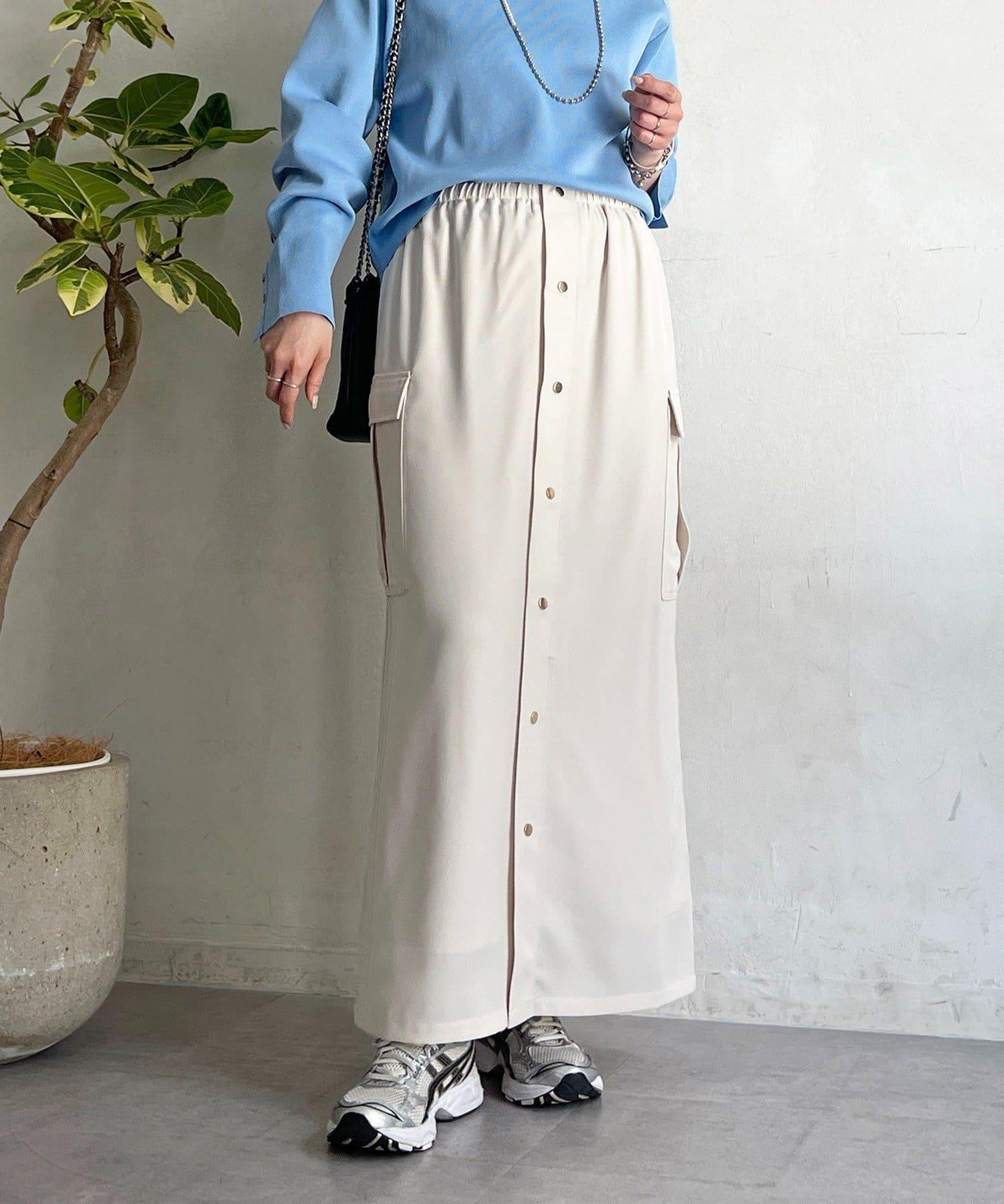 前扣窄身設計半身裙