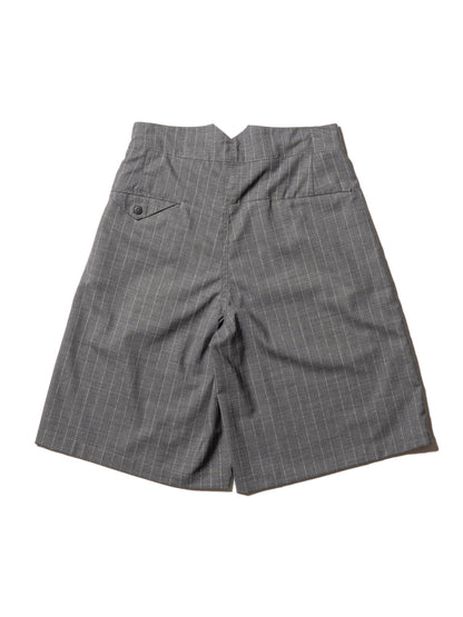 羊毛緞面粉筆條紋 RESEARCHED 3/4 EASY SLACKS 休閒褲