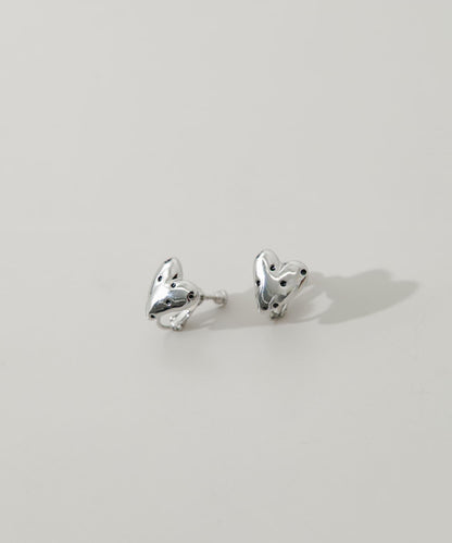 圓點金屬愛心 耳夾