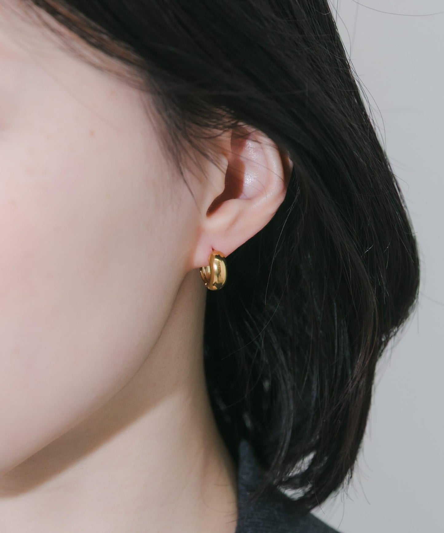 不鏽鋼 飽滿迷你圓環耳環