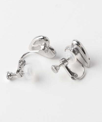 圓點金屬愛心 耳夾