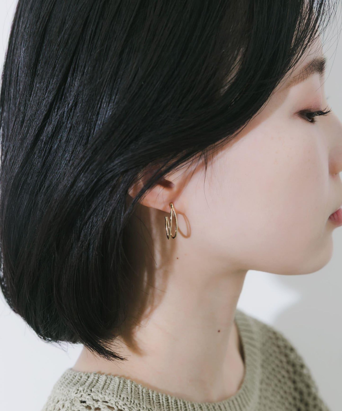 雙細線條設計耳環