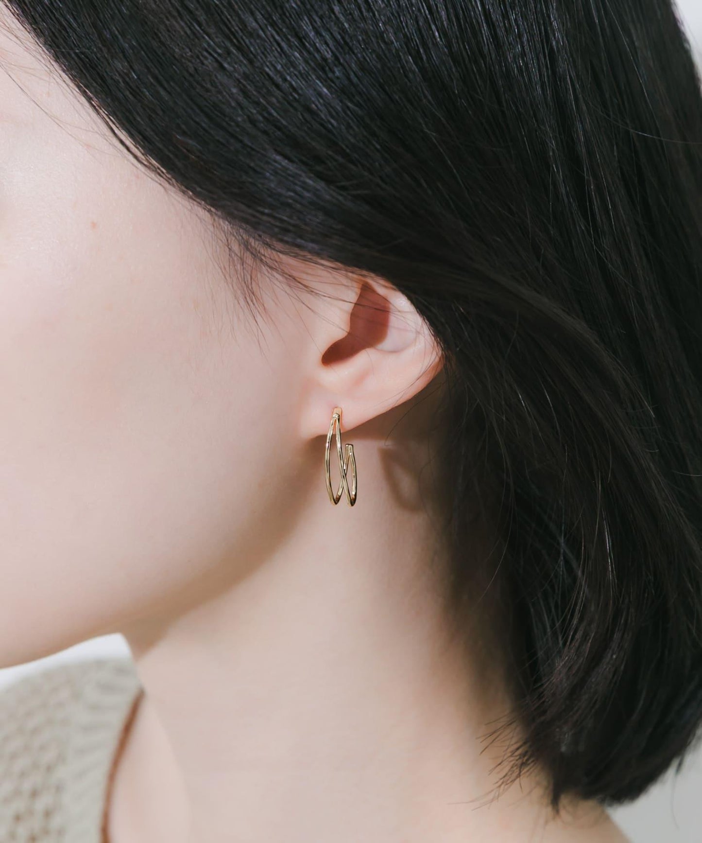 雙細線條設計耳環