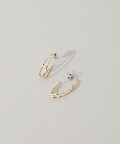 雙細線條設計耳環