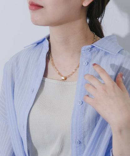 方形吊墜疊搭項鍊