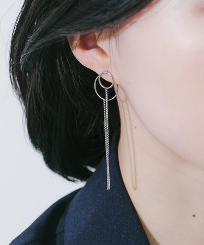 不鏽鋼雙環鏈條耳環