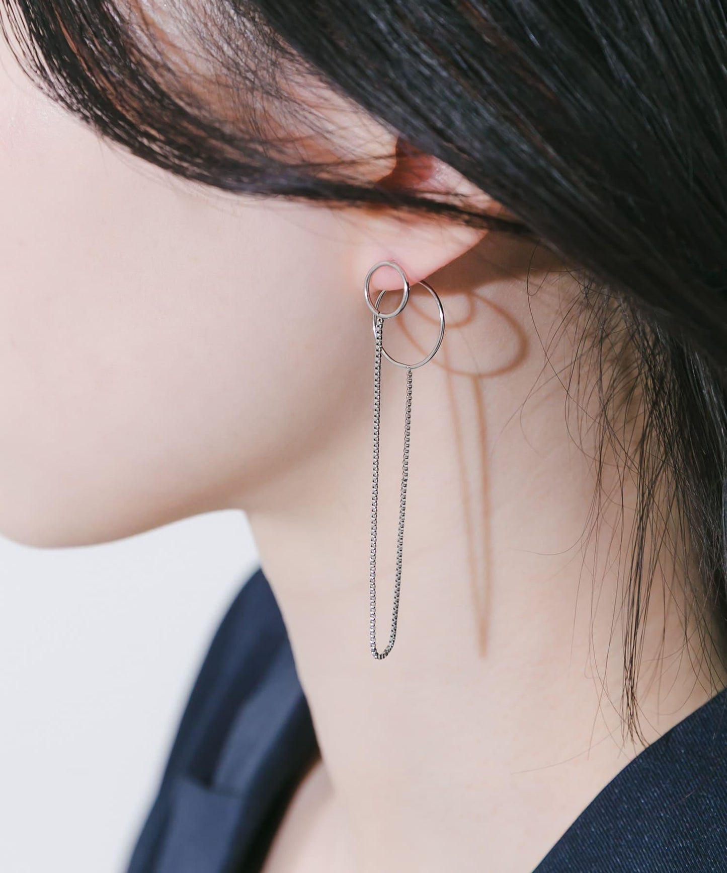 不鏽鋼雙環鏈條耳環