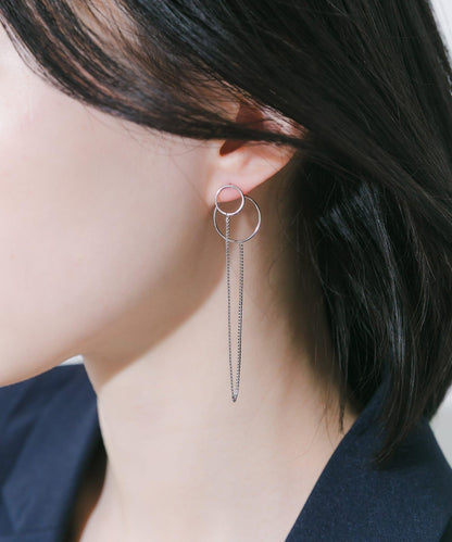 不鏽鋼雙環鏈條耳環