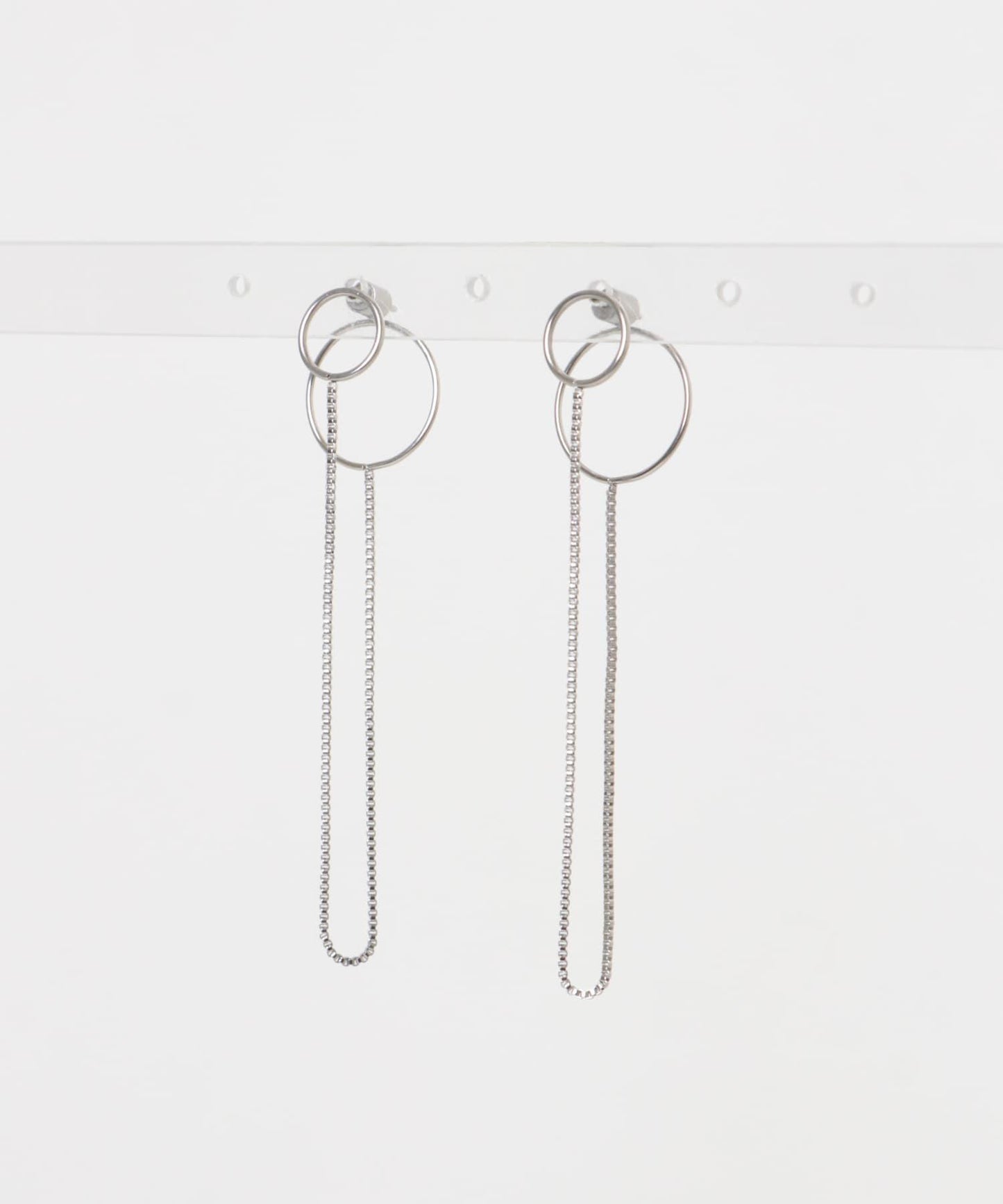 不鏽鋼雙環鏈條耳環