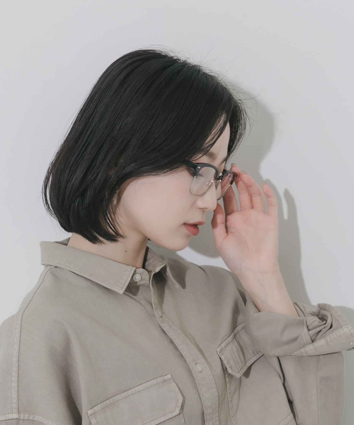 半框方形平光眼鏡