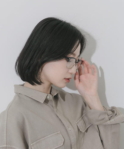 半框方形平光眼鏡