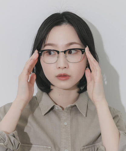 半框方形平光眼鏡