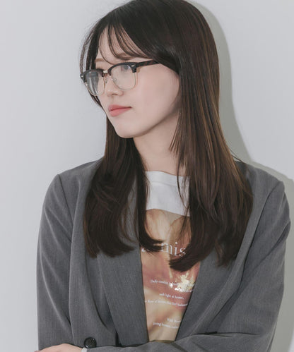 半框方形平光眼鏡