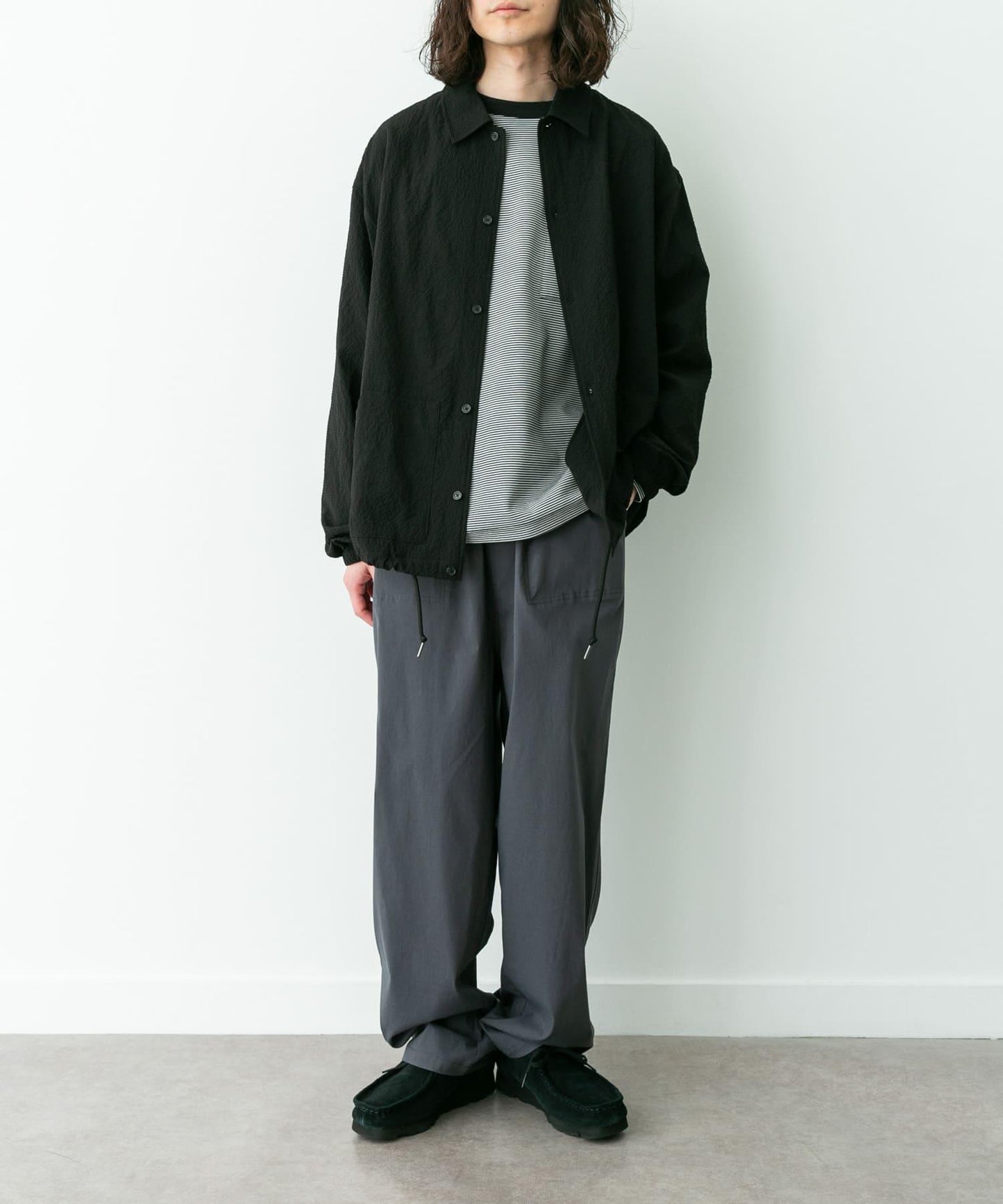 泡泡紗面料教練夾克