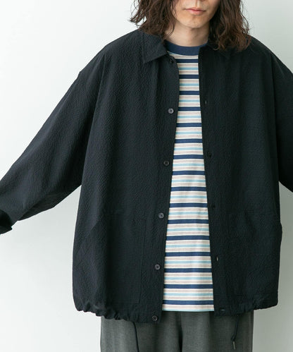 泡泡紗面料教練夾克